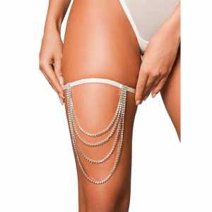 Подвязка с цепочками-кристаллами &quot;Amor El&quot; белая