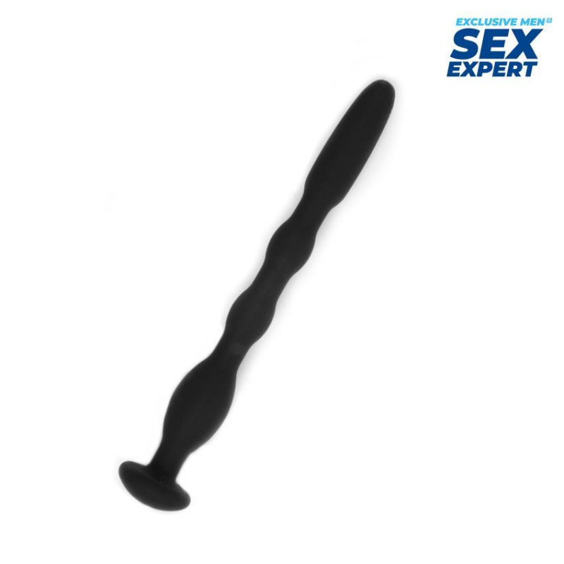 Зонд уретральный "Sex Expert" рельефный, черный 