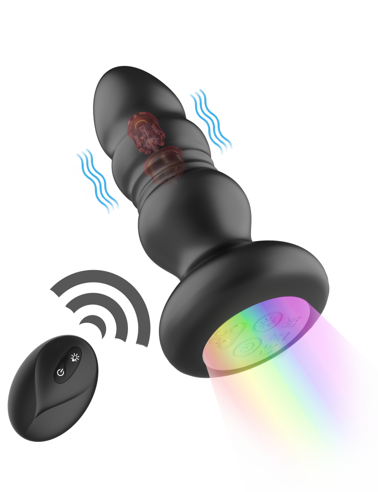 Пробка рельефная с фрикциями и LED-подсветкой &quot;Bump Orgasm&quot; на дистанционном управлении 